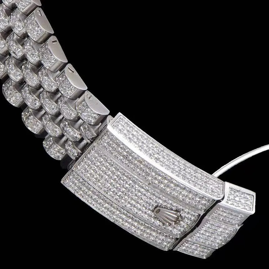 42mm Iced - Out VVS Moissanite Full - Diamond Watch - White Gold - TONGSHOP / Style:White Gold / WATCH