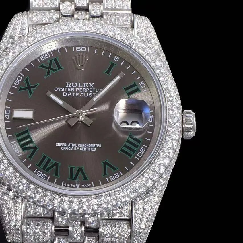 42mm Luxury Moissanite 904L Full - Diamond Watch in White Gold - TONGSHOP / Style:White Gold / WATCH