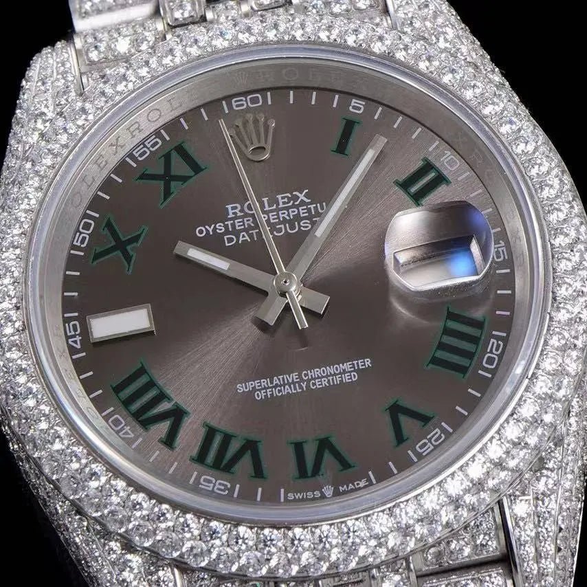 42mm Luxury Moissanite 904L Full - Diamond Watch in White Gold - TONGSHOP / Style:White Gold / WATCH