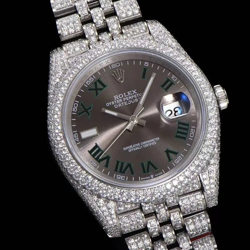 42mm Luxury Moissanite 904L Full - Diamond Watch in White Gold - TONGSHOP / Style:White Gold / WATCH