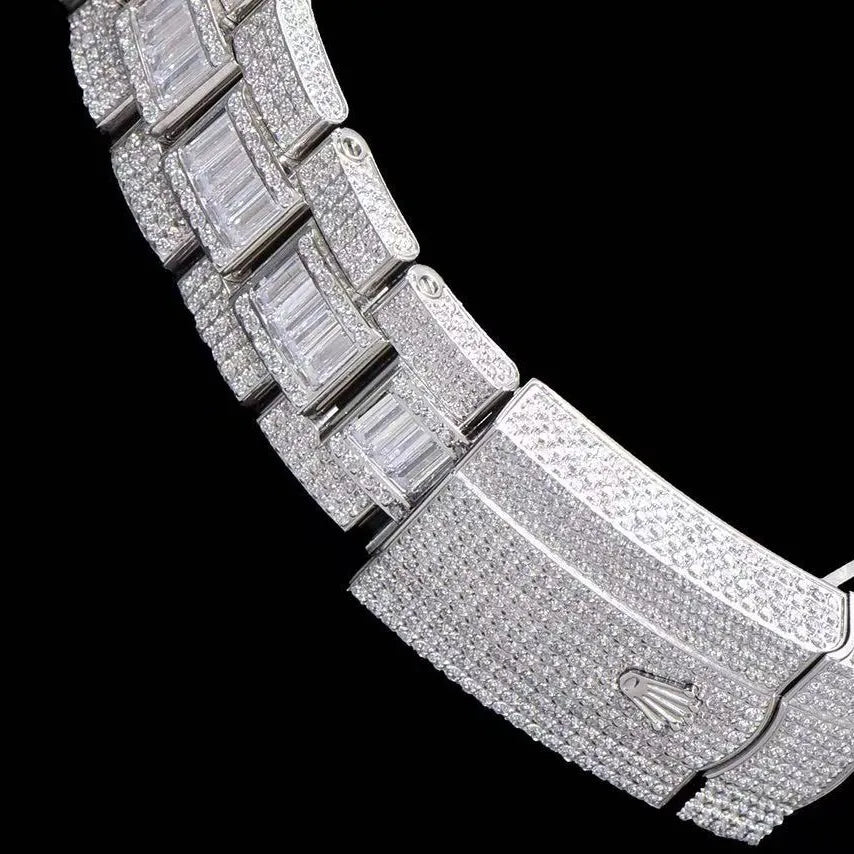 42mm Luxury VVS Moissanite Full - Diamond 904L Watch – White Gold - TONGSHOP / Style:White Gold / WATCH