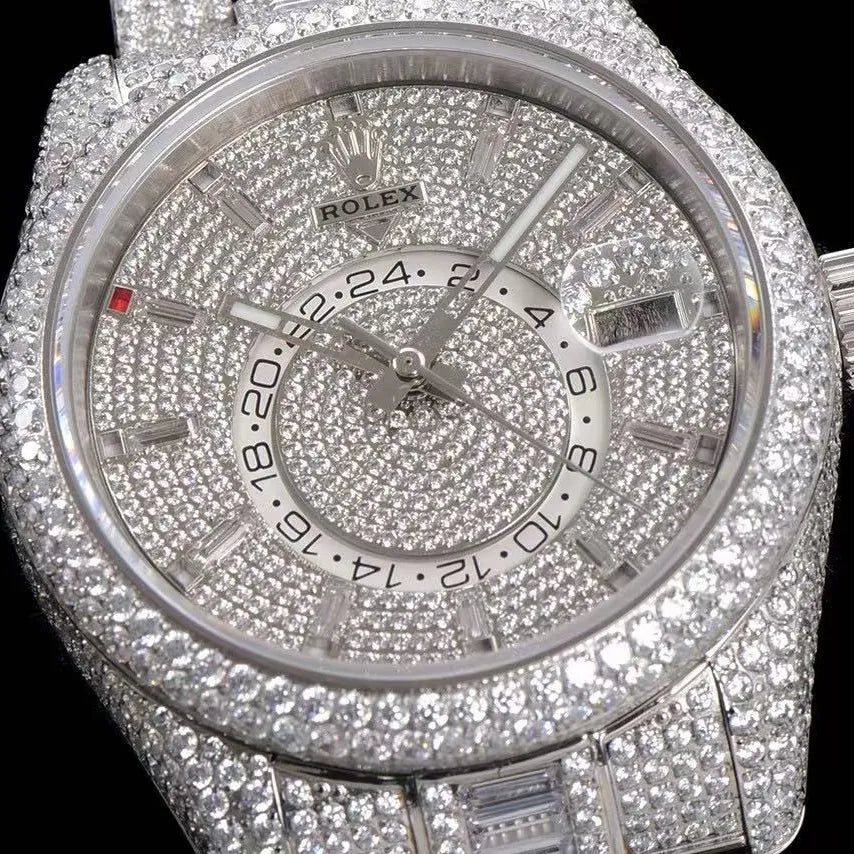 42mm Luxury VVS Moissanite Full - Diamond 904L Watch – White Gold - TONGSHOP / Style:White Gold / WATCH