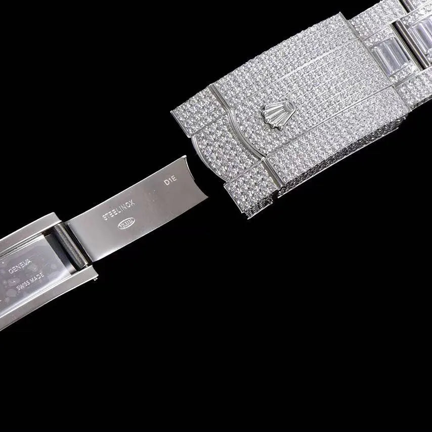 42mm Luxury VVS Moissanite Full - Diamond 904L Watch – White Gold - TONGSHOP / Style:White Gold / WATCH
