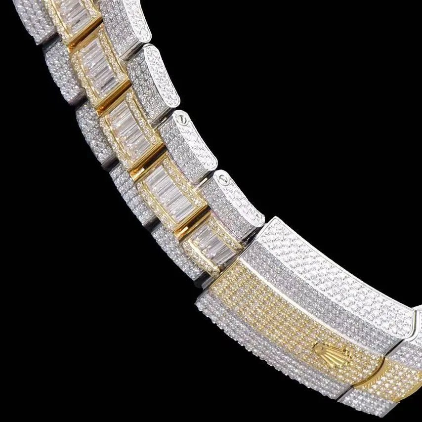 42mm Luxury VVS Moissanite Full - Diamond 904L Watch – Yellow Gold - TONGSHOP / Style:White Gold / WATCH
