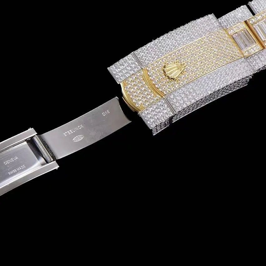 42mm Luxury VVS Moissanite Full - Diamond 904L Watch – Yellow Gold - TONGSHOP / Style:White Gold / WATCH