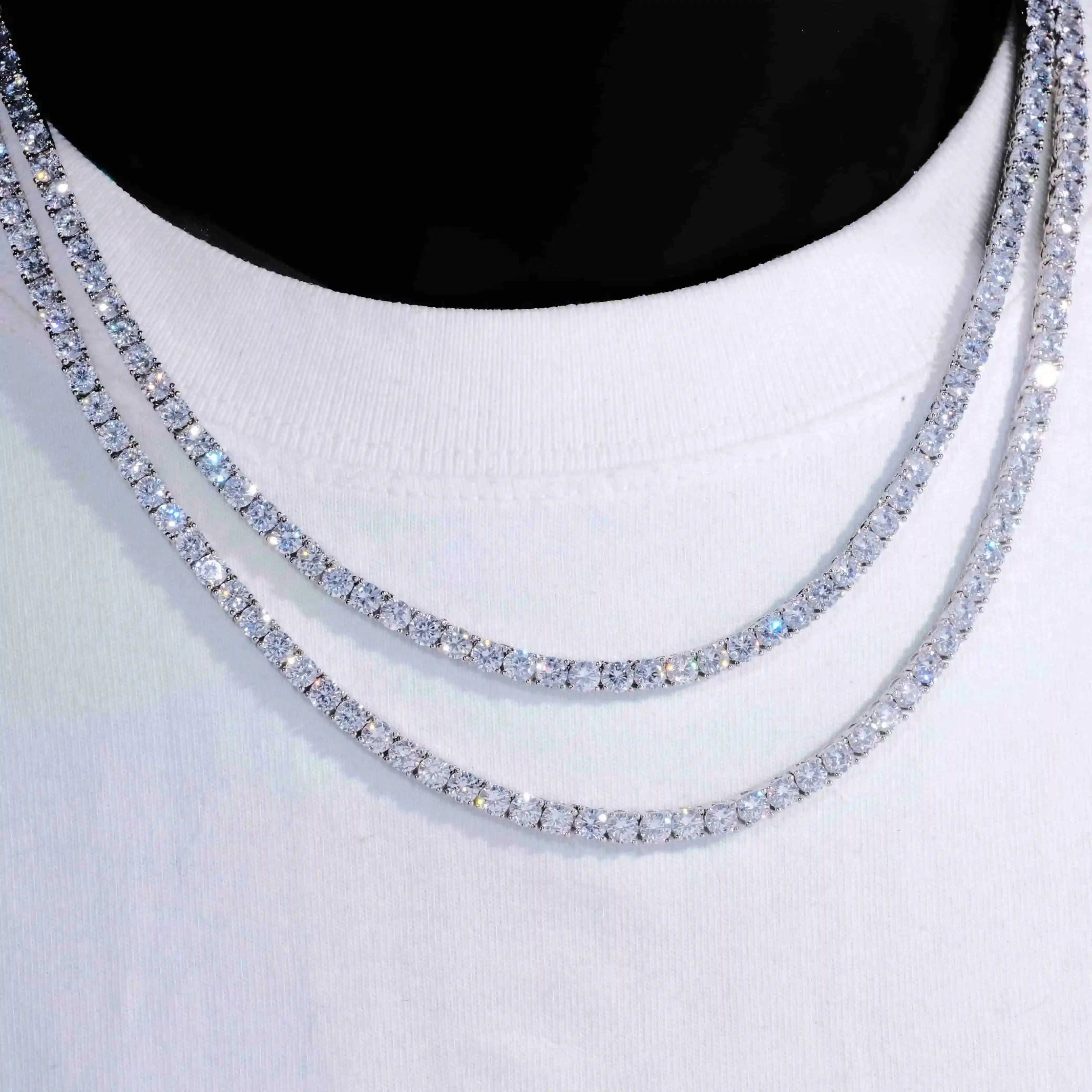 4mm 18K Gold - Plated Iced BlingBling Tennis Chain - TONGSHOP