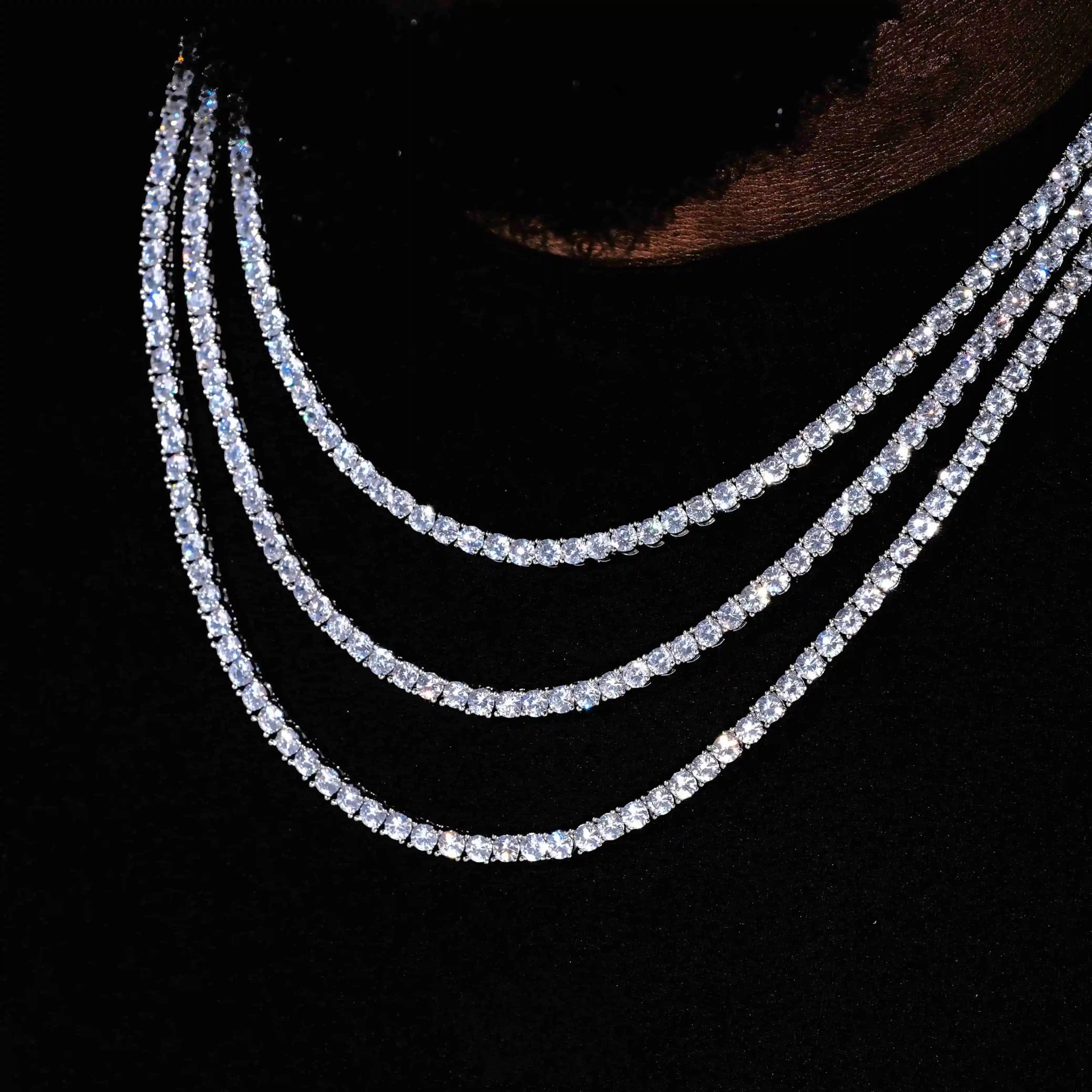 4mm 18K Gold - Plated Iced BlingBling Tennis Chain - TONGSHOP