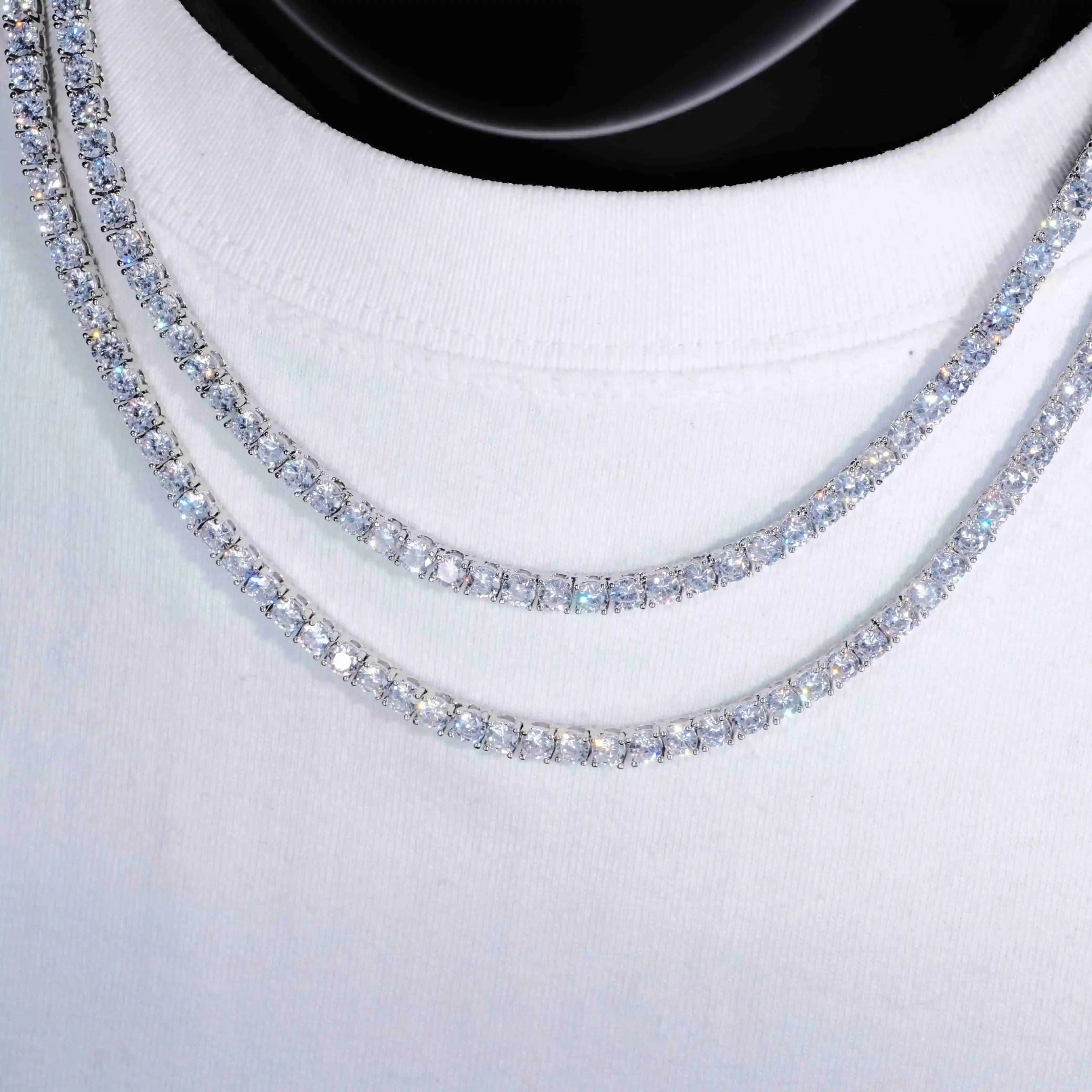 4mm 18K Gold - Plated Iced BlingBling Tennis Chain - TONGSHOP