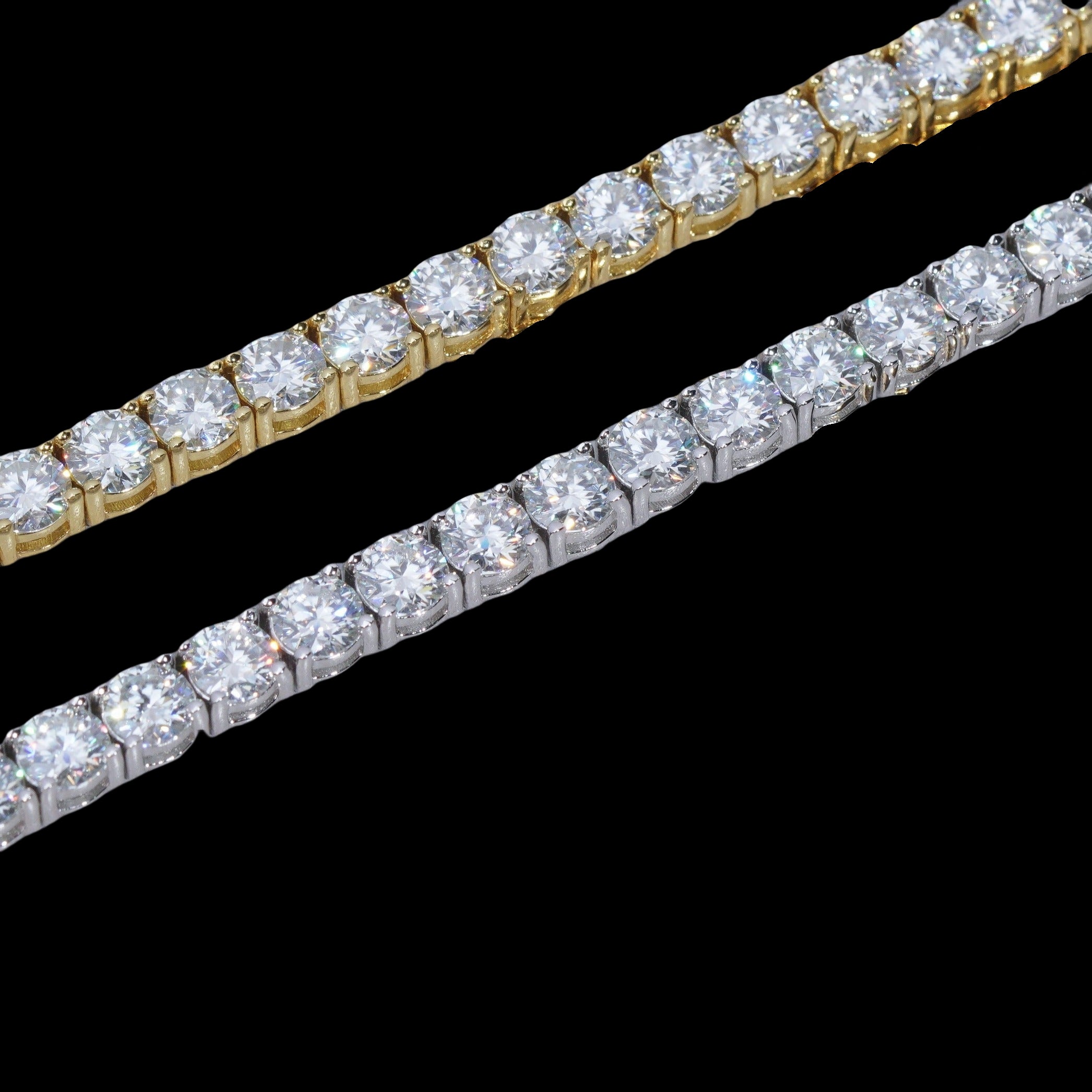 4MM 925S & VVS Moissanite Tennis Chain White Gold - TONGSHOP