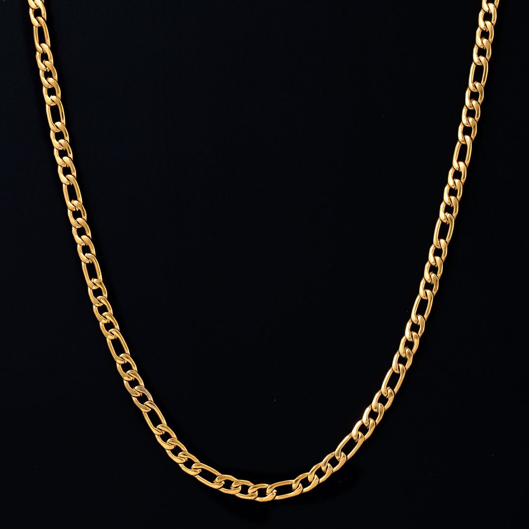 4mm Figaro Chain in Gold - TONGSHOP