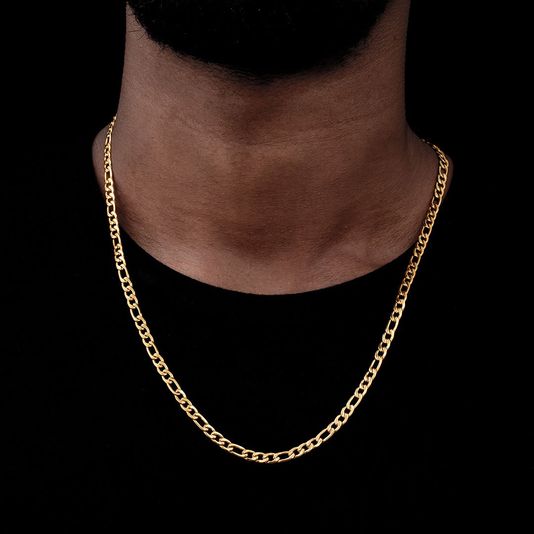 4mm Figaro Chain in Gold - TONGSHOP