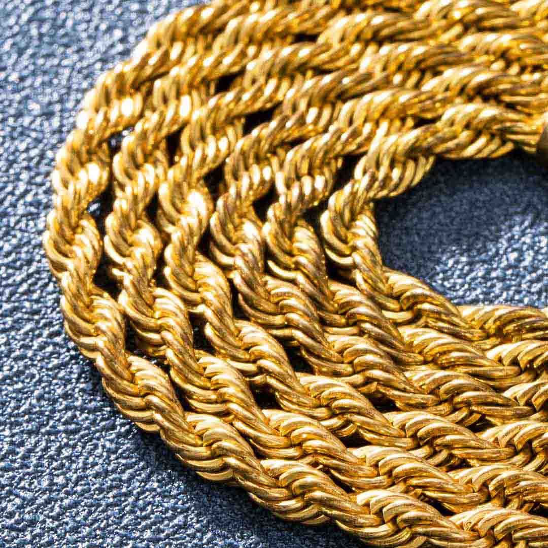 4mm Rope Chain in Gold - TONGSHOP