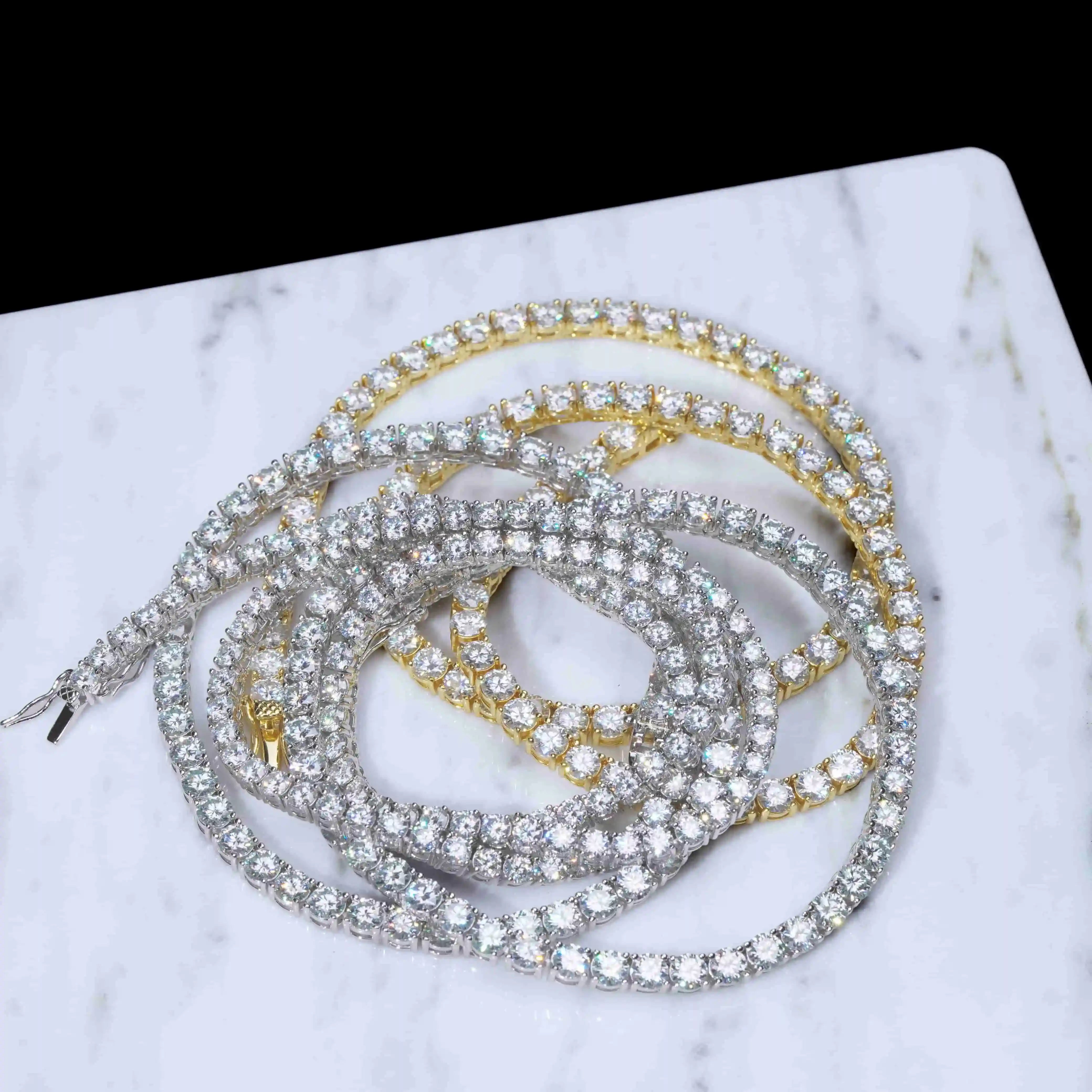 925S & VVS Moissanite Tennis Chain White Gold - 5MM