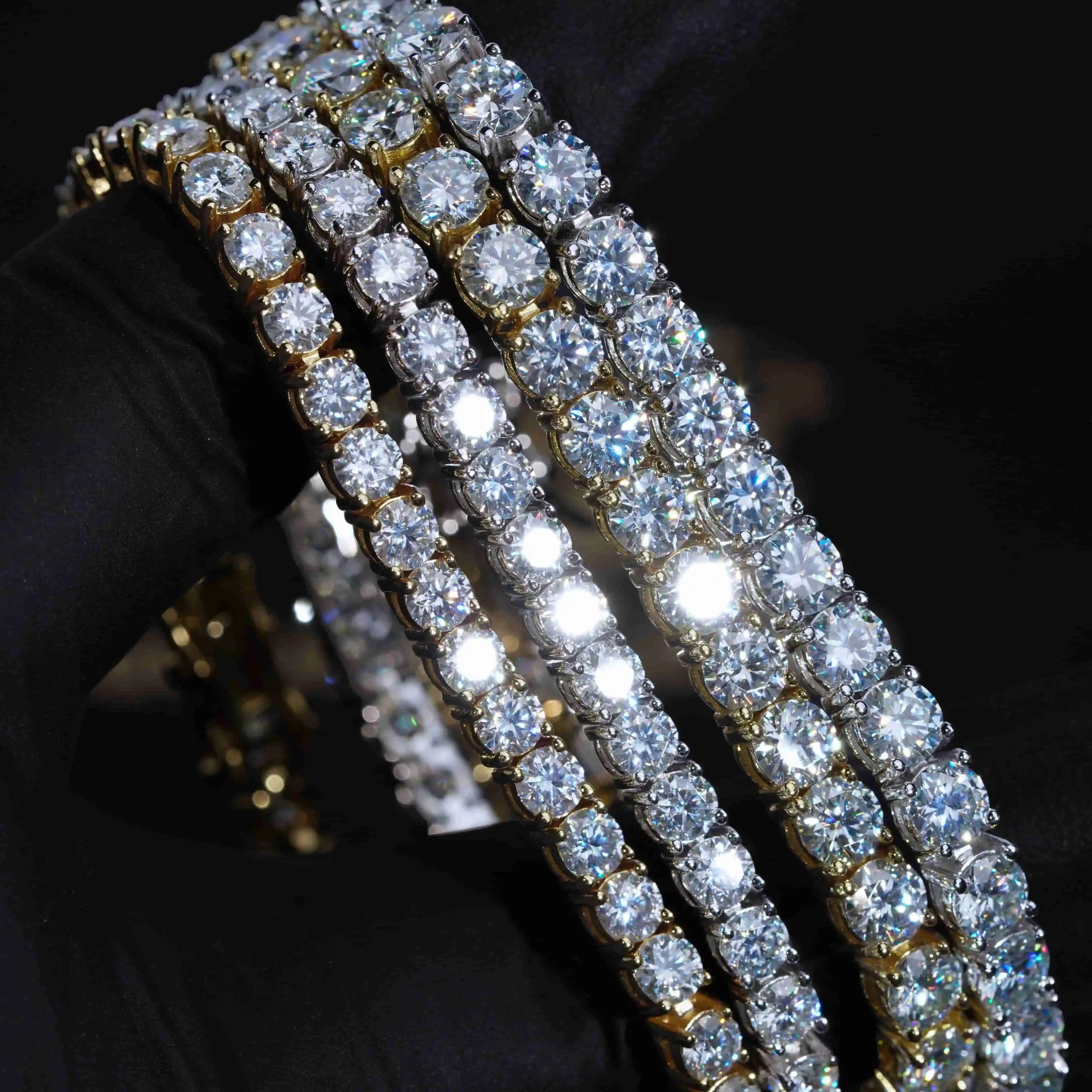 925S & VVS Moissanite Tennis Chain White Gold - 5MM