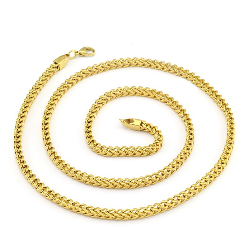 5mm 18K Gold Finish Franco Box Chain - TONGSHOP