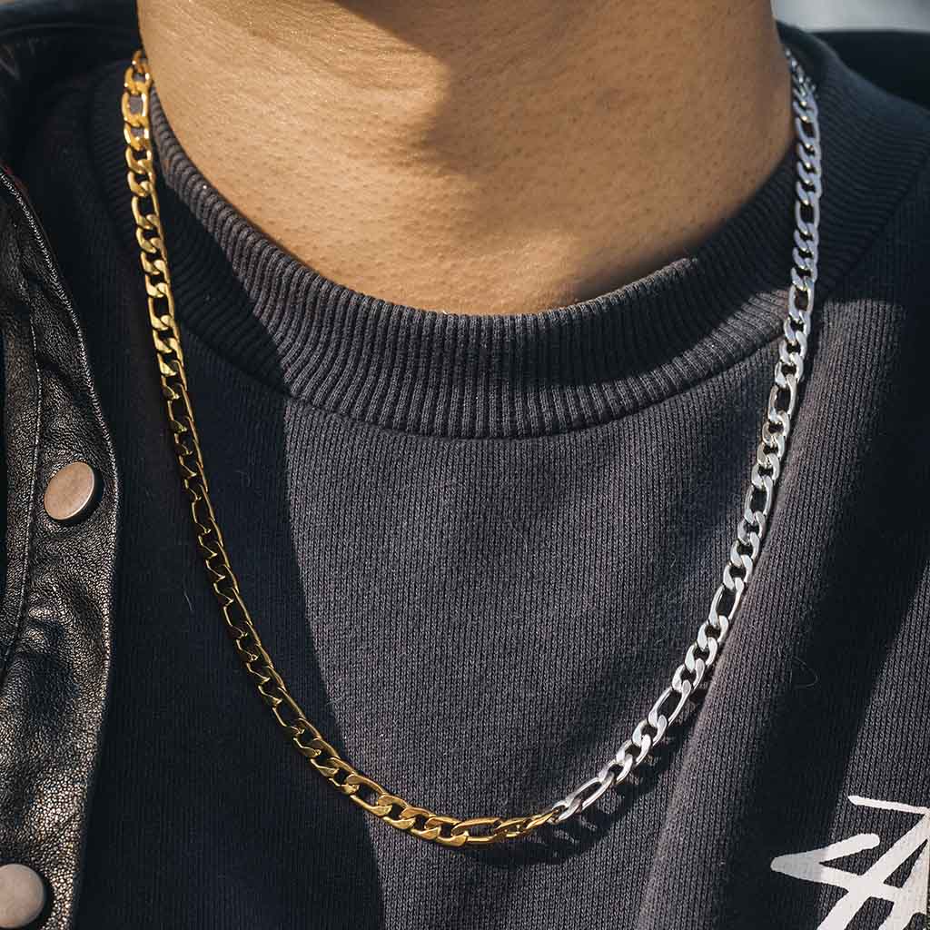5mm Two - Tone Figaro Chain - TONGSHOP