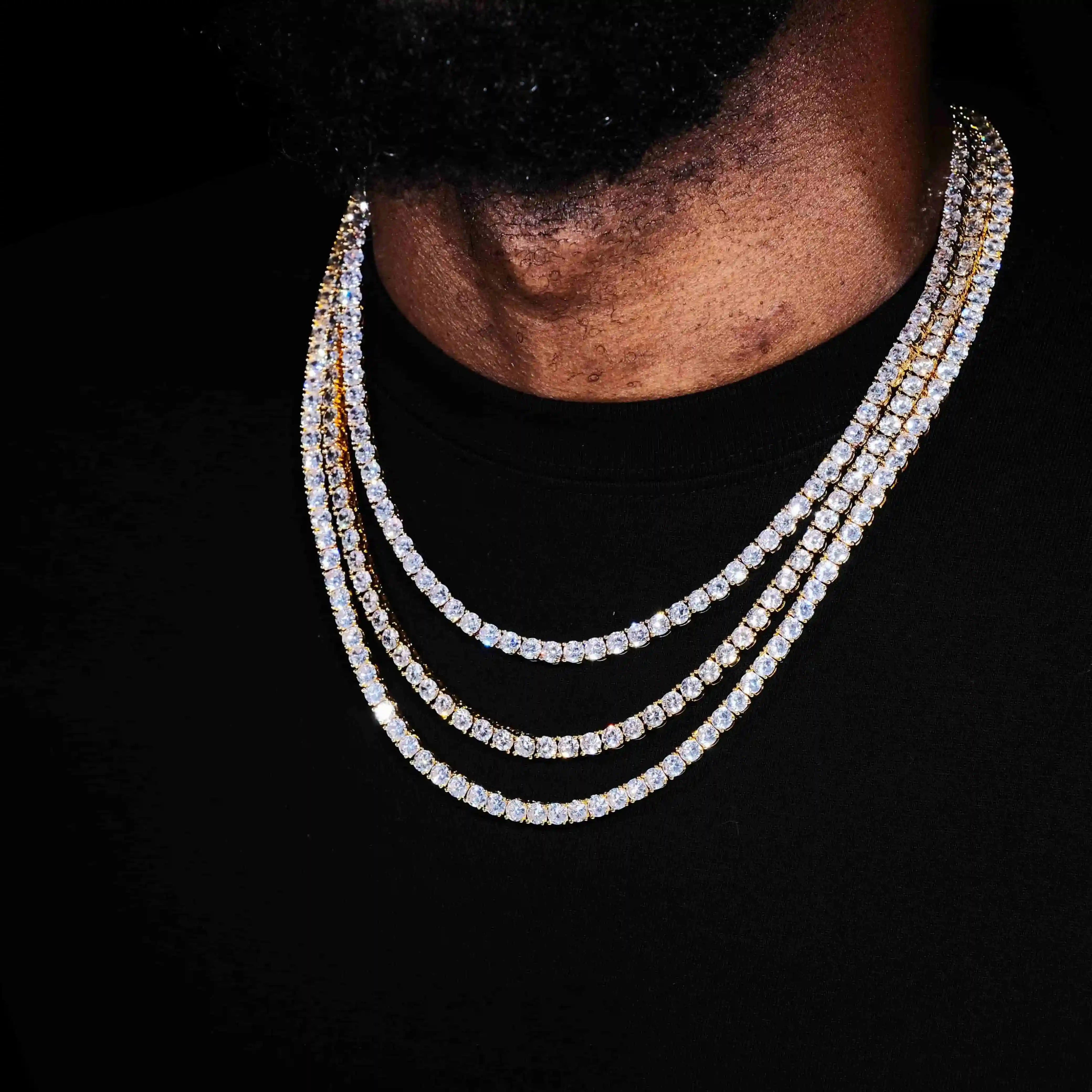 5mm 18K Gold-Plated Iced BlingBling Tennis Chain