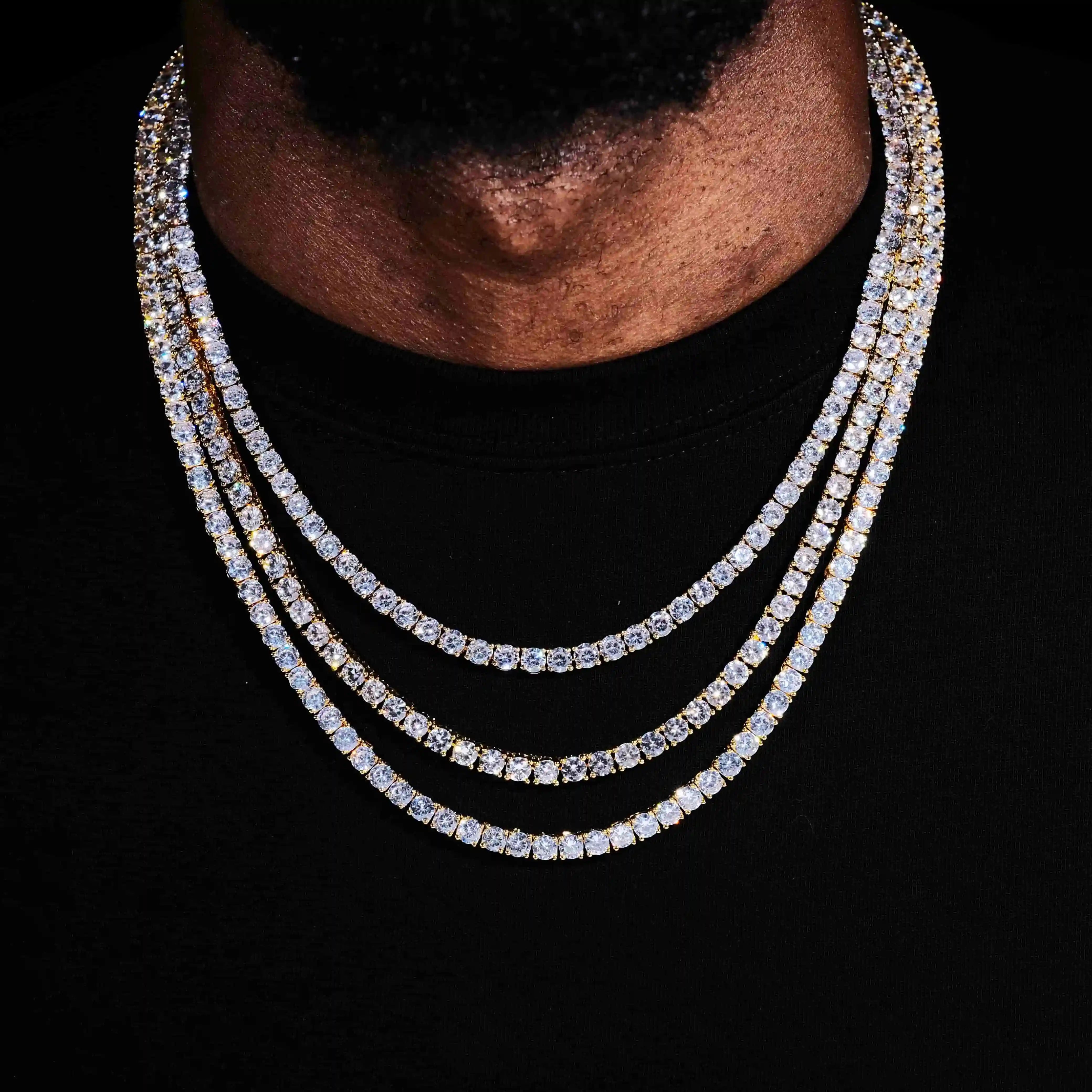 5mm 18K Gold-Plated Iced BlingBling Tennis Chain