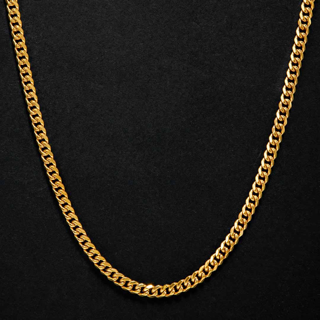 6mm Diamond - Cut Cuban Chain in Gold - TONGSHOP