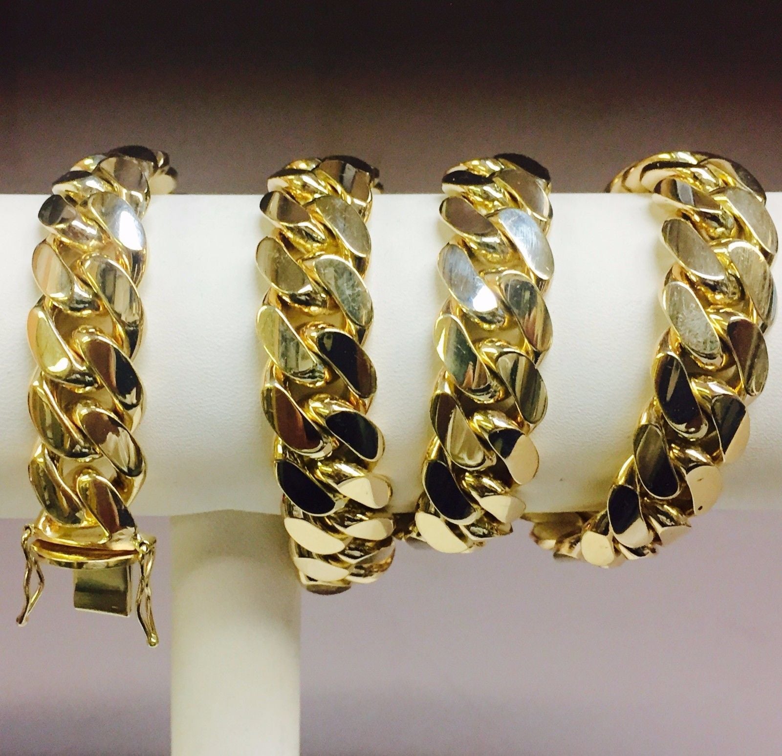 8/10/12/14mm Miami Cuban Chain Tap Clasp Necklace Bracelet - TONGSHOP