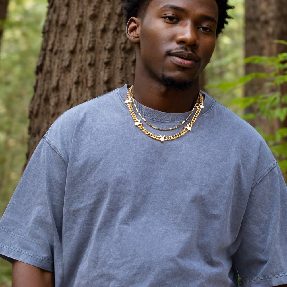 8mm Bunny Heads Cuban Chain in Gold - TONGSHOP