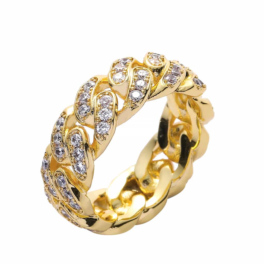 8mm Full Pave Cuban Ring - TONGSHOP