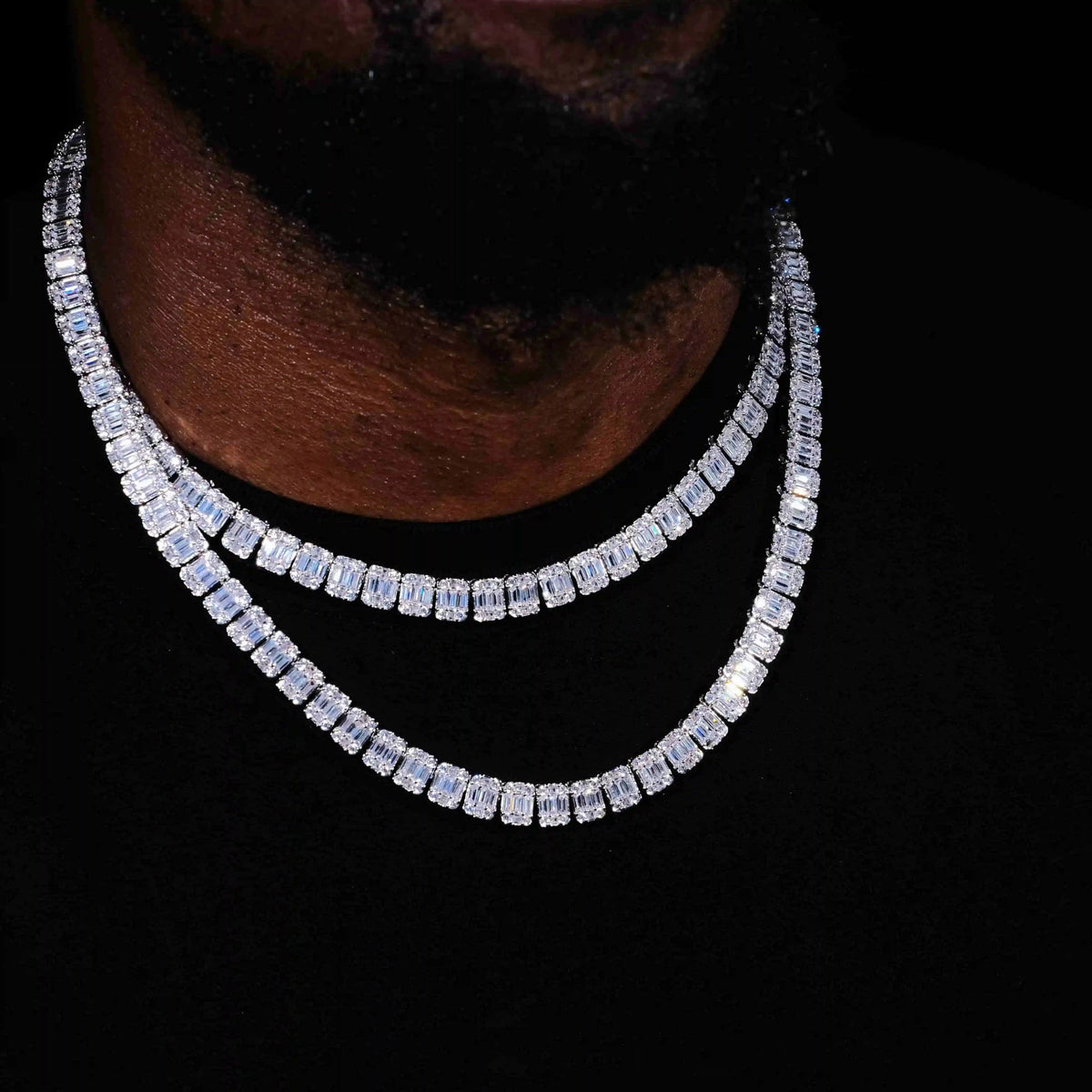 8mm Iced Square Baguette Tennis Chain - TONGSHOP