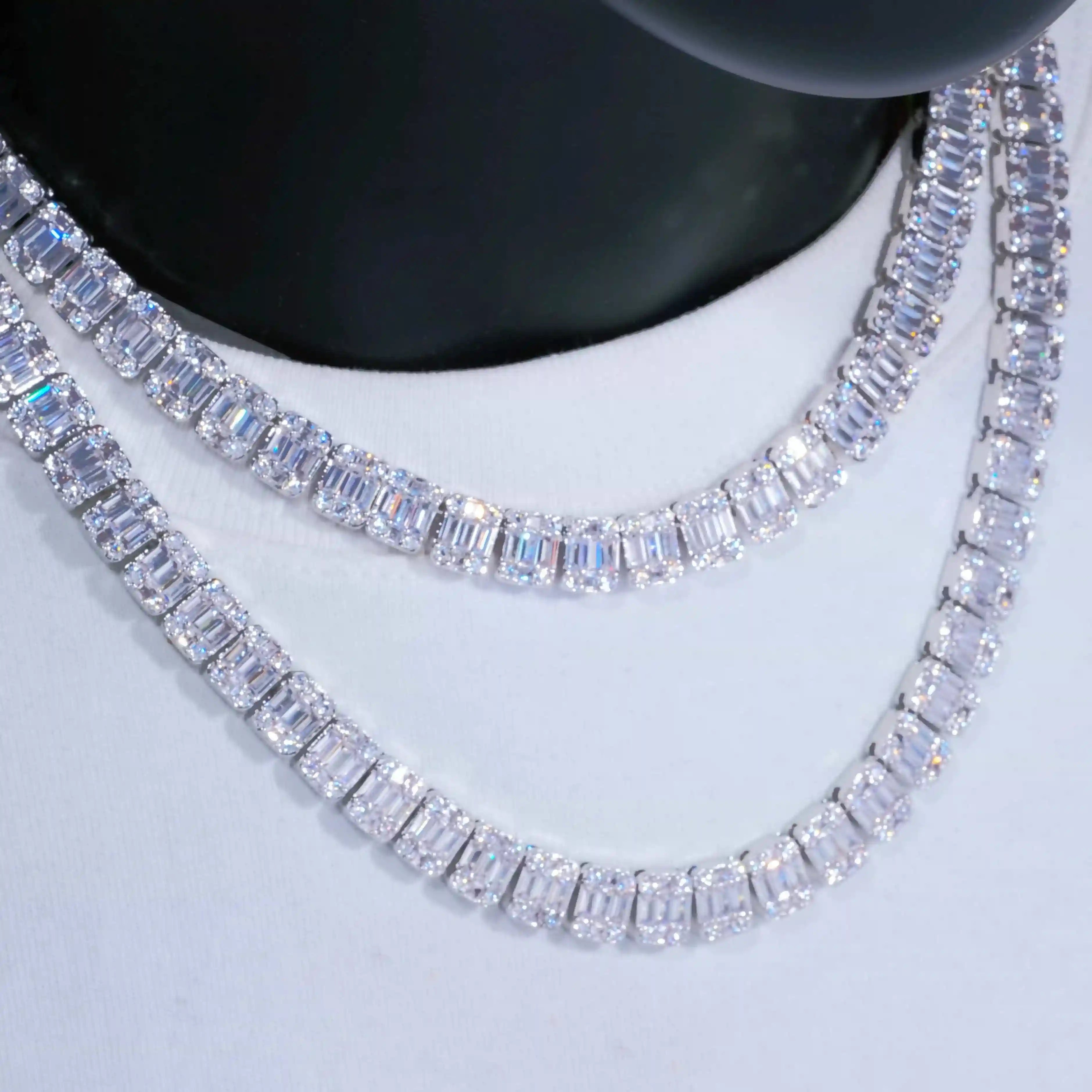 8mm Iced Square Baguette Tennis Chain - TONGSHOP