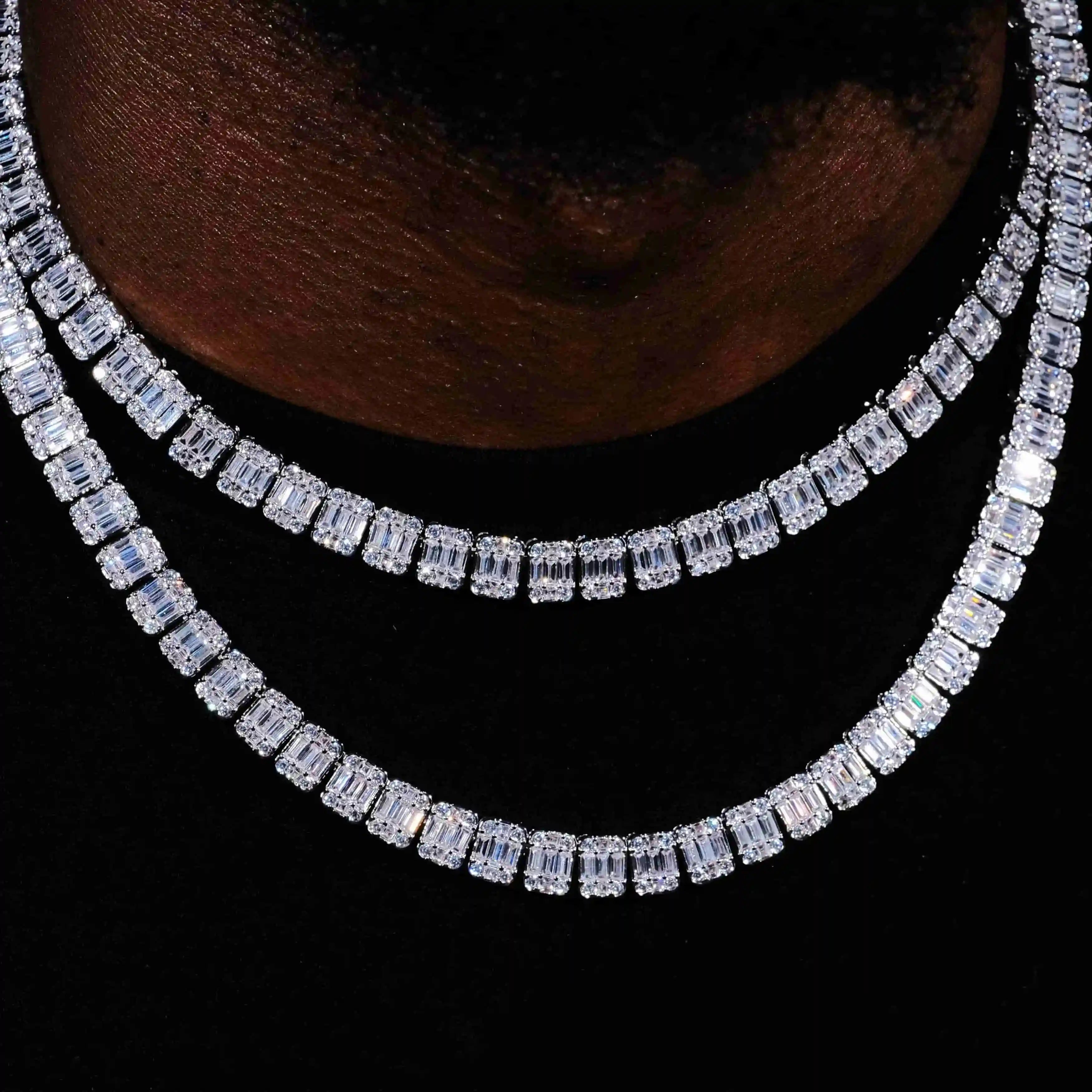 8mm Iced Square Baguette Tennis Chain - TONGSHOP