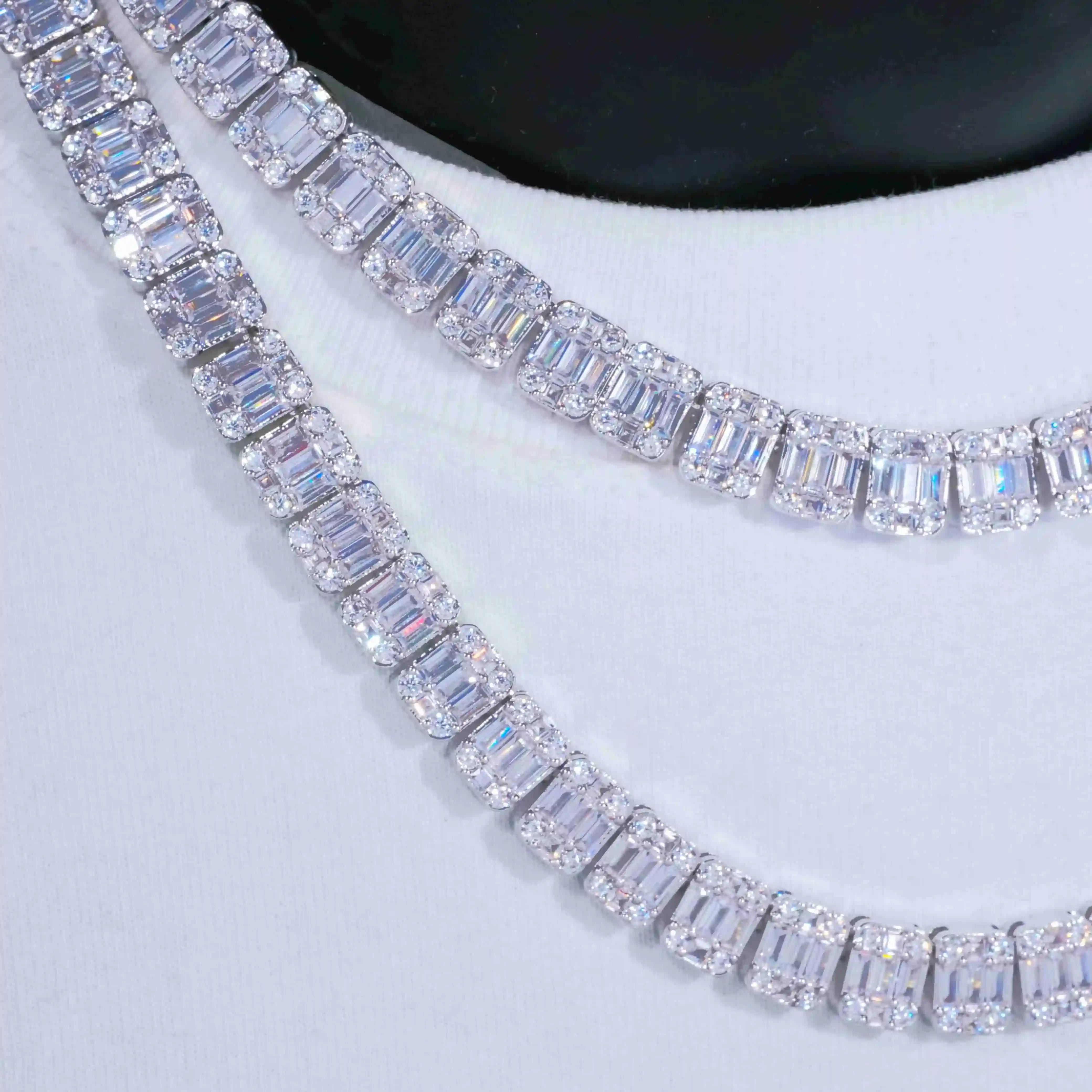 8mm Iced Square Baguette Tennis Chain - TONGSHOP