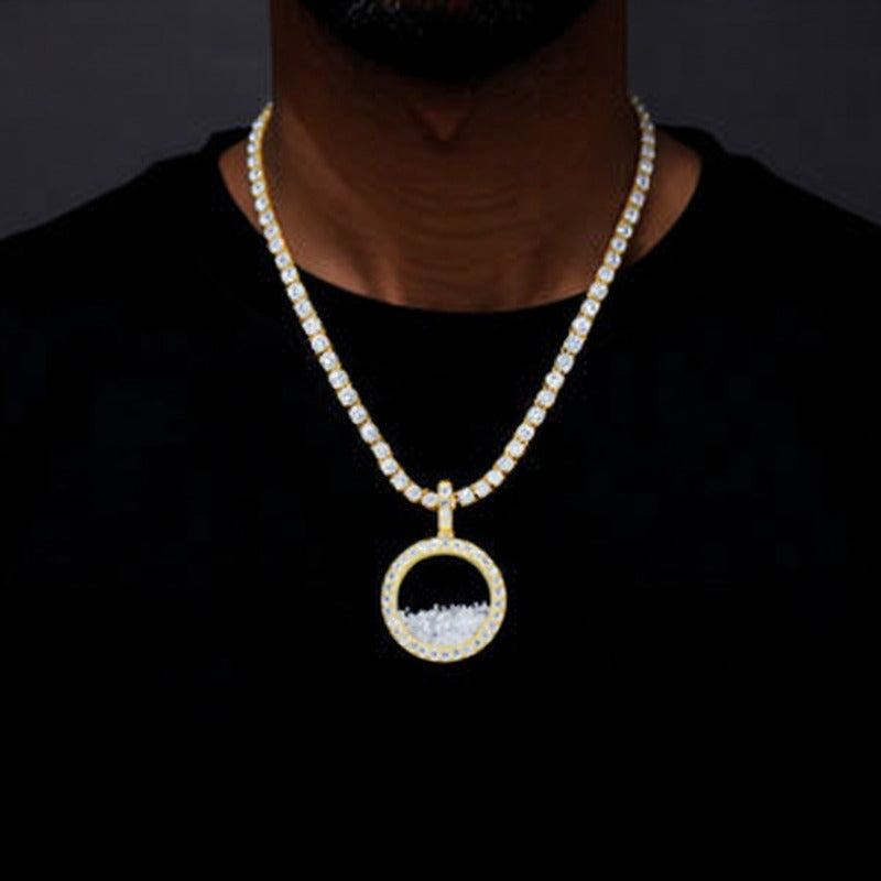 925S Round Ice Crystal Pendant - 35mm