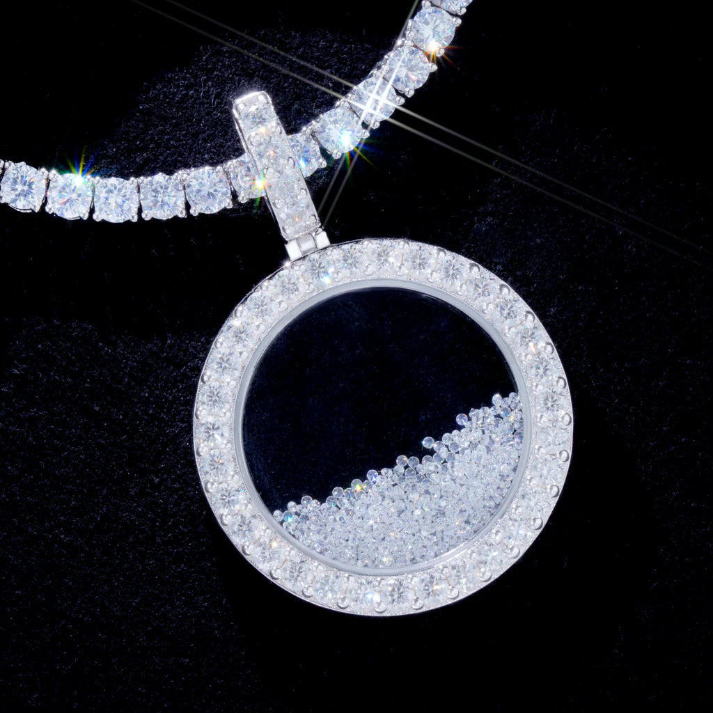 925S Round Ice Crystal Pendant - 35mm
