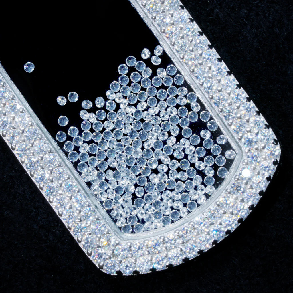 925S & VVS Moissanite Dog Tag Necklace In White Gold