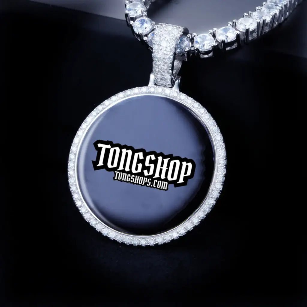 925S & VVS MOISSANITE 3D CIRCLE CUSTOM PICTURE PENDANT - TONGSHOP
