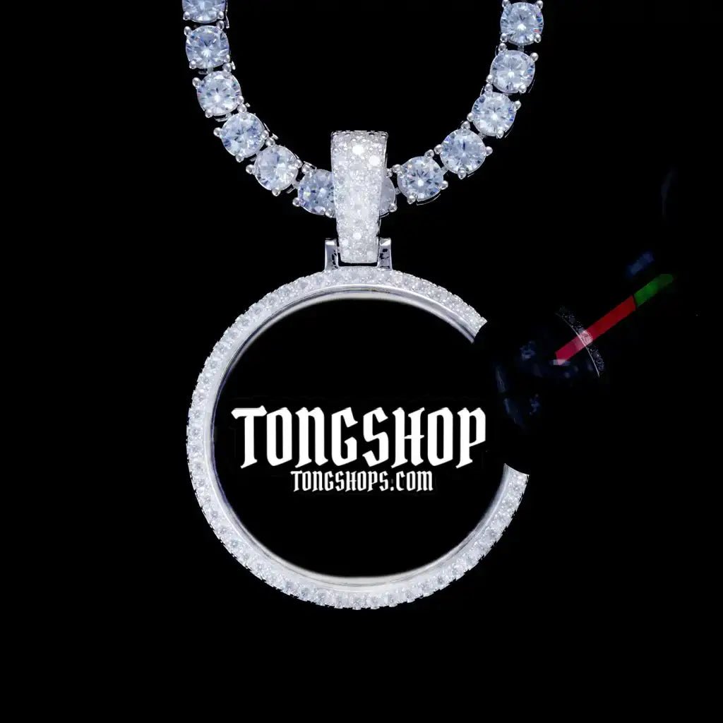 925S & VVS MOISSANITE 3D CIRCLE CUSTOM PICTURE PENDANT - TONGSHOP