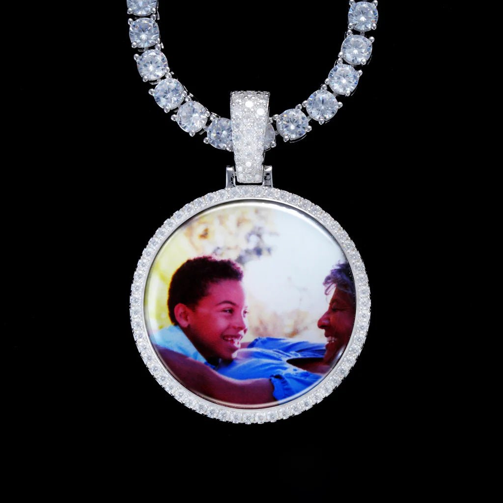 925S & VVS MOISSANITE 3D CIRCLE CUSTOM PICTURE PENDANT - TONGSHOP