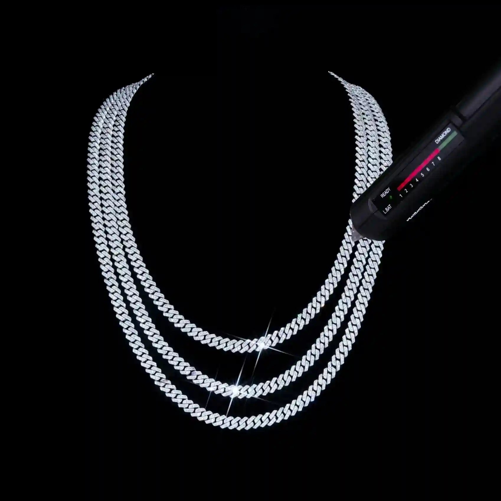 925S & VVS Moissanite 6.5MM Prong Cuban Link Chain - TONGSHOP
