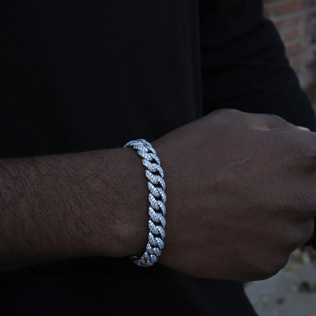 Cuban Link Bracelet (10MM) In White Gold