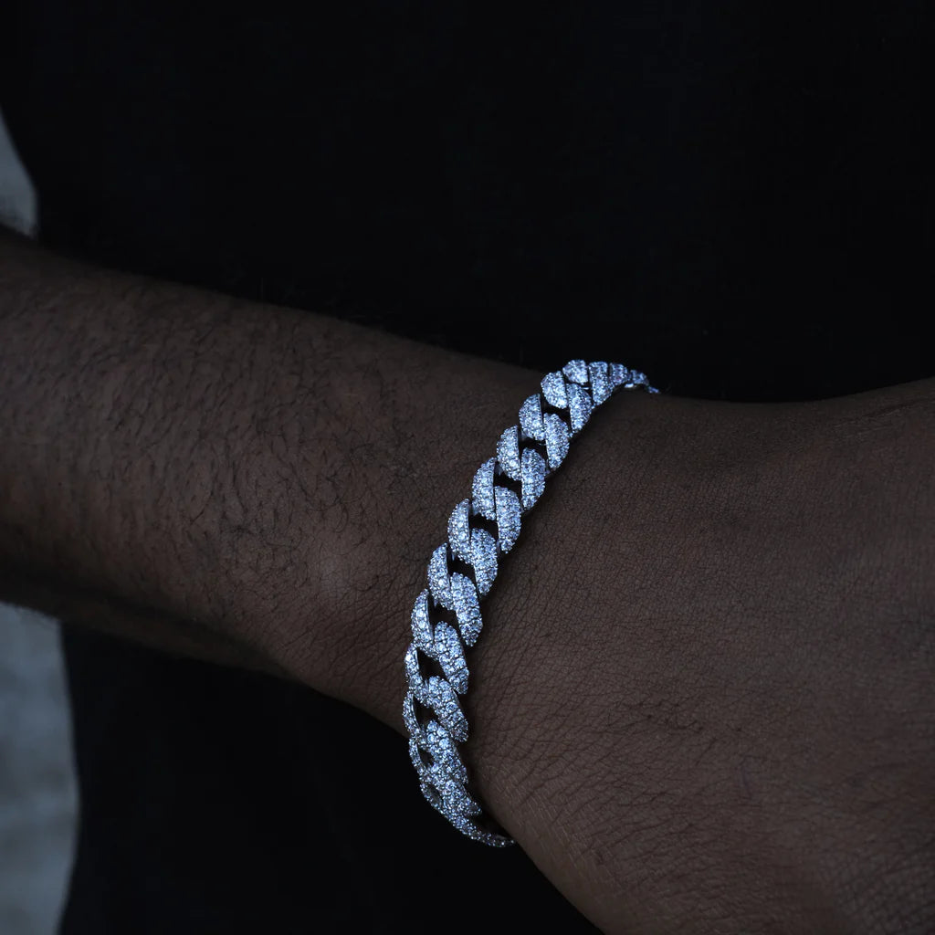 Cuban Link Bracelet (10MM) In White Gold