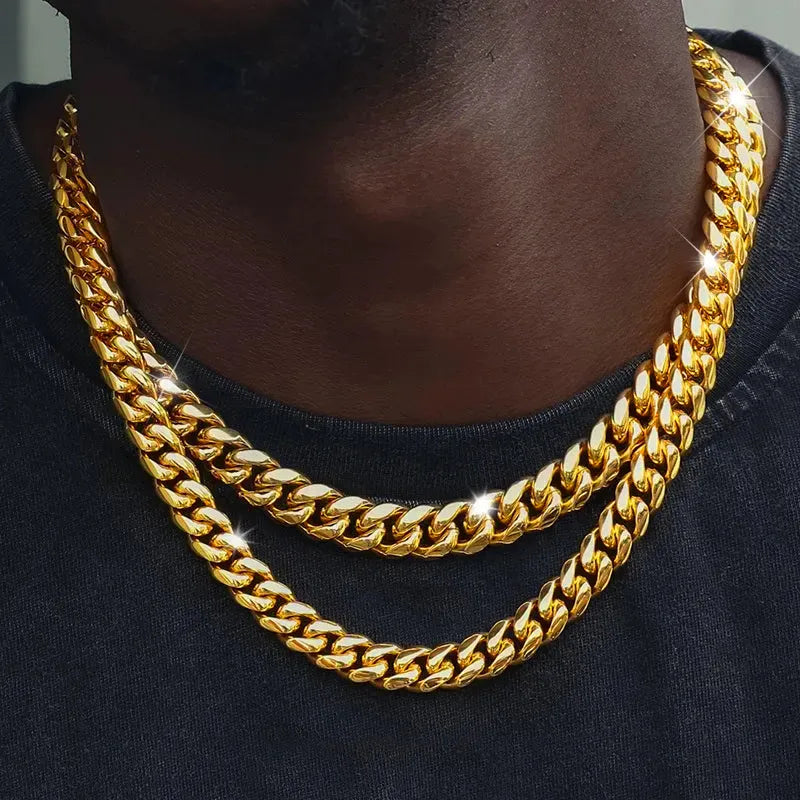 Cuban Chain Vegan Chain Necklace in 18K Gold