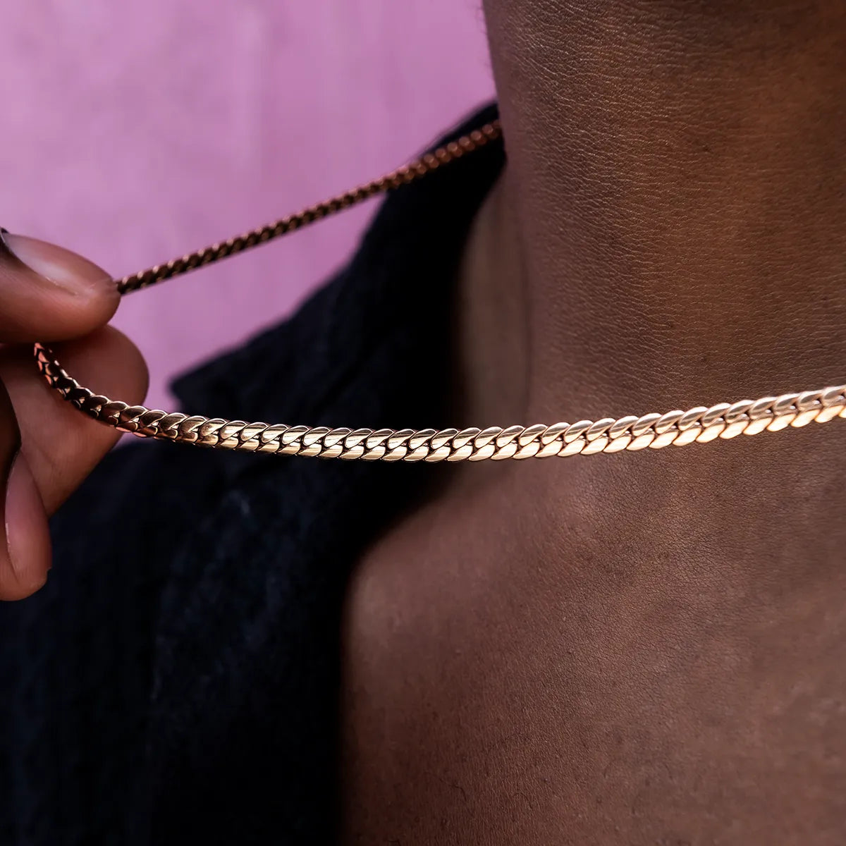 Cuban Chain in Rose Gold- 5mm