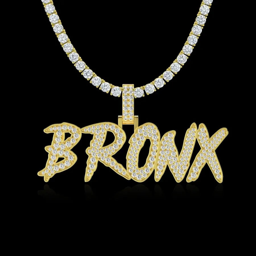 Custom CokeBoys Font Pendant in Yellow Gold