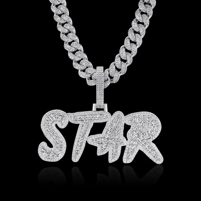 Custom Cut CokeBoys Font Pendant in White Gold