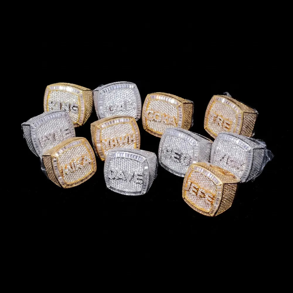 Custom Diamond 3D Iced-Out Letter Ring – 28mm