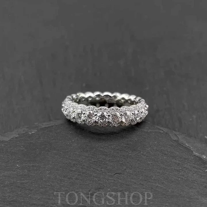 S925 Moissanite Rock Candy Ring Full Of Diamonds And Rows Of Diamonds Ring