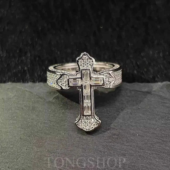 S925 Moissanite Cross Ring