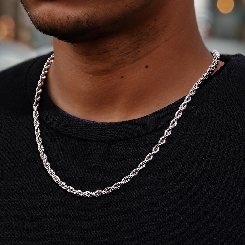 6mm 18K Gold Finish Rope Chain