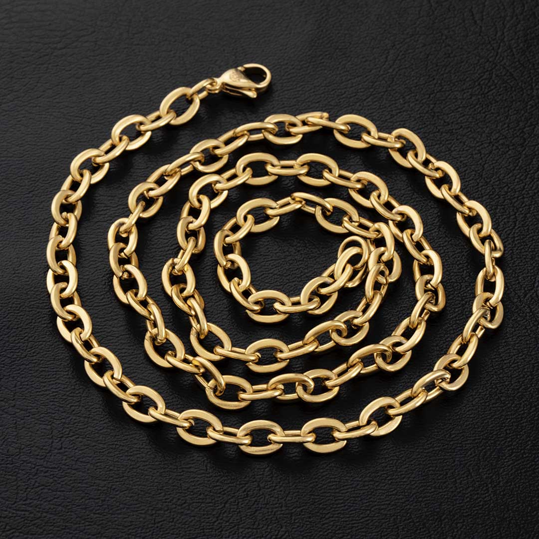 5mm Rolo Chain in Gold