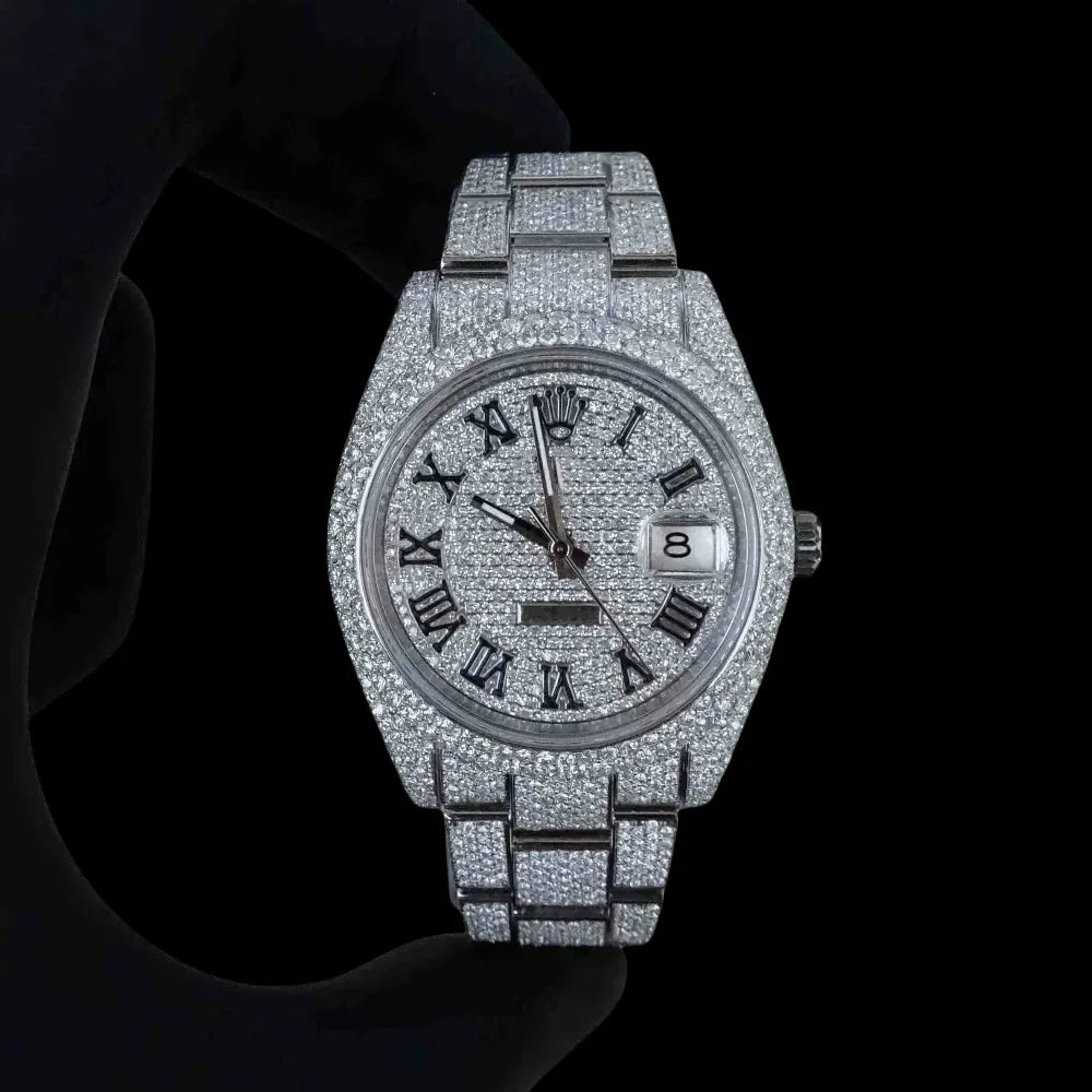 42MM Fully Iced Out Round Era® in White Gold