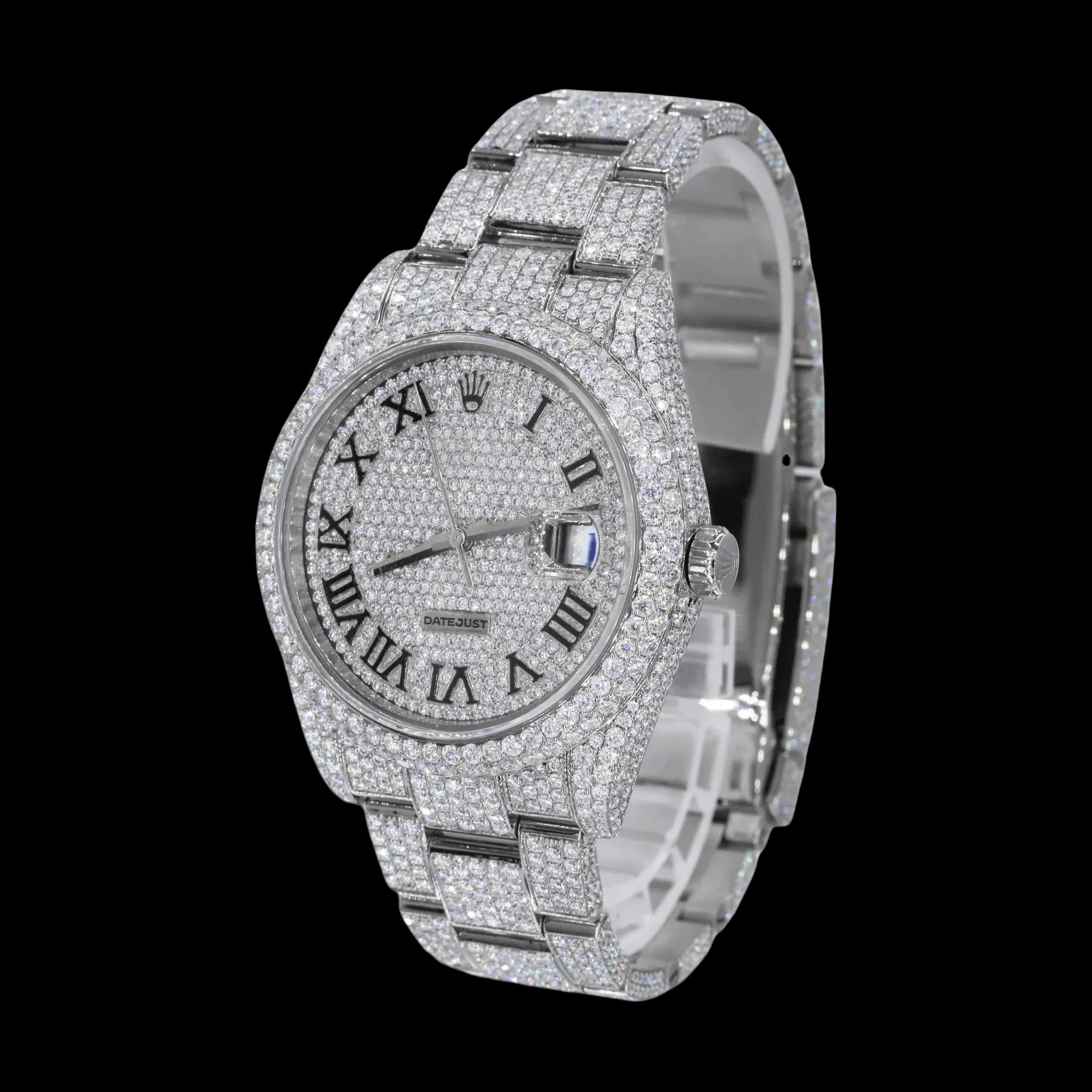 42MM Fully Iced Out Round Era® in White Gold